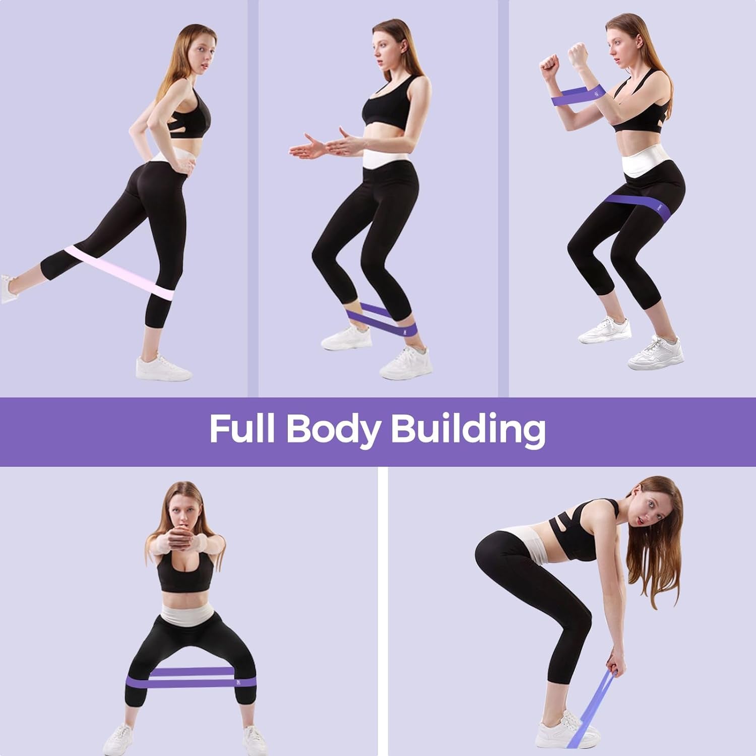 Fokky Fitnessbänder [5Er Set], 100% Naturlatex Resistance Bands Widerstandsbänder Mit Übungsanleitung Auf Deutsch & Tragebeutel, Gymnastikband Fitnessband Für Muskelaufbau Pilates Yoga