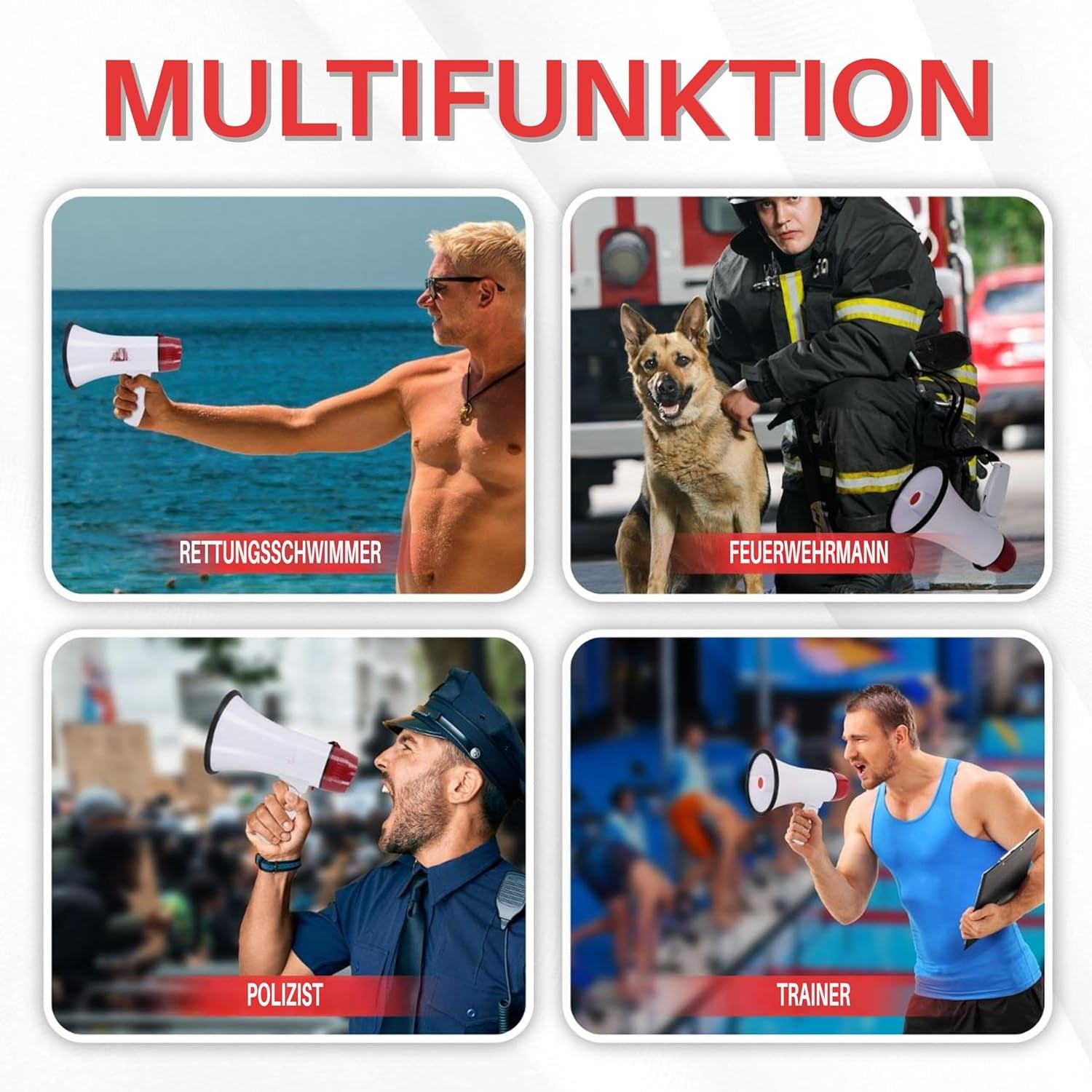 Pyle Megaphon Mit Sirene, Signalhorn – Siren Megaphone – Mini Megafon Kinder & Erwachsene 20W, Faltbare Megaphone Mit Sirene & Mikrofon, Lautstärke Einstellbar & Batteriebetrieben Reichweite: 550M