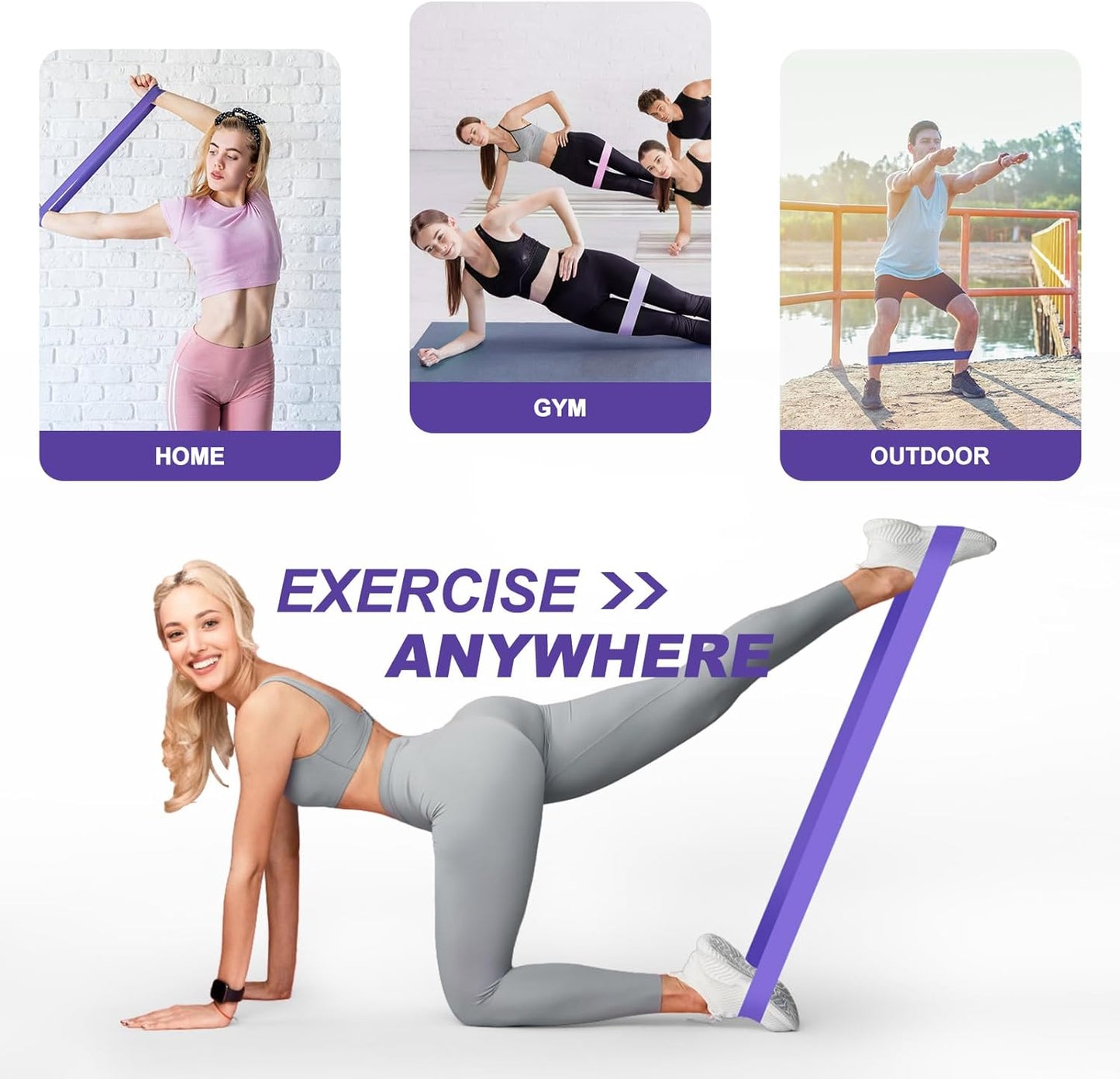 Fokky Fitnessbänder [5Er Set], 100% Naturlatex Resistance Bands Widerstandsbänder Mit Übungsanleitung Auf Deutsch & Tragebeutel, Gymnastikband Fitnessband Für Muskelaufbau Pilates Yoga