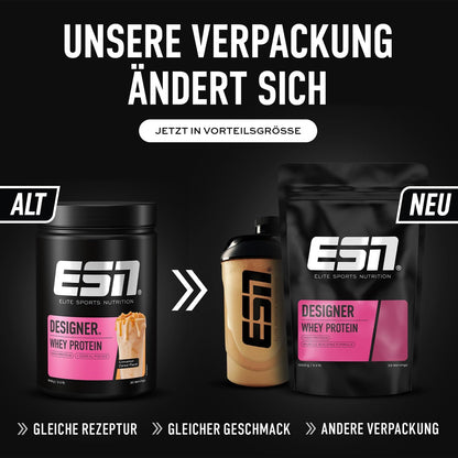 ESN Designer Whey Protein Pulver, Vanilla, 1 Kg, Bis Zu 23 G Protein Pro Portion, Ideal Zum Muskelaufbau Und -Erhalt - Made in Germany