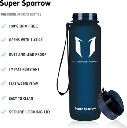 Super Sparrow Trinkflasche - Tritan Wasserflasche - 350Ml, 500Ml, 750Ml, 1000Ml - Bpa-Frei - Ideale Sportflasche - Sport, Wasser, Fahrrad, Fitness, Uni, Outdoor - Leicht, Nachhaltig