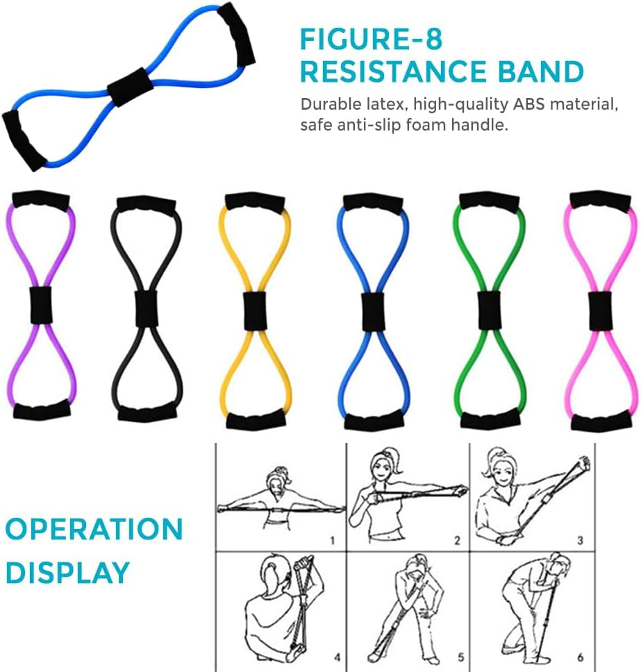 COMETX Yoga-Sets Für Frauen Zu Hause Pilates Ausrüstung Pilates Magic Ring Beute Bänder Zum Trainieren Der Gesäßmuskulatur Yoga Ball 25 Cm Form 8 Widerstandsband Yoga-Bänder Zum Dehnen