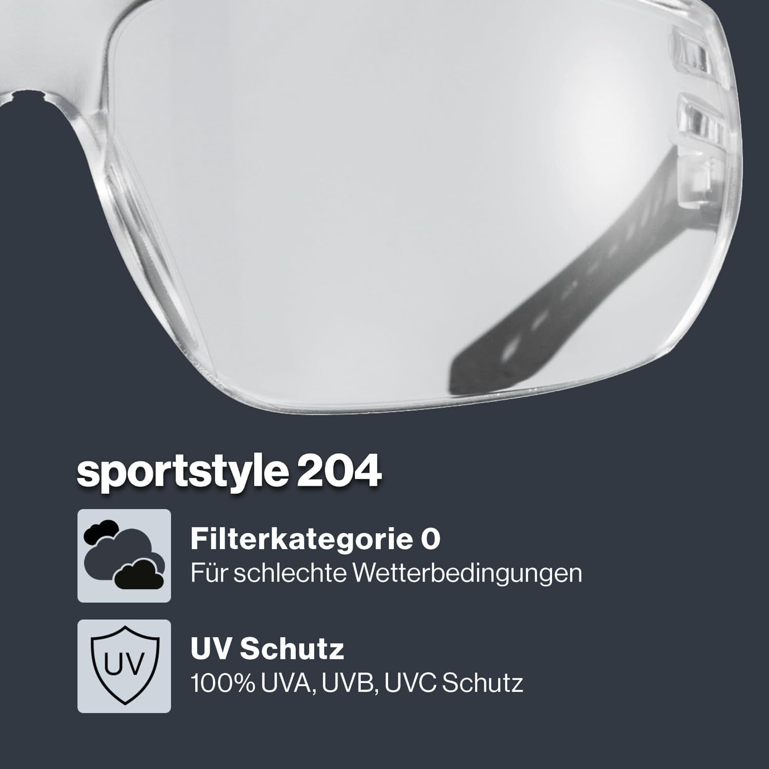 Uvex Sportstyle 204 - Sportbrille Für Damen Und Herren - 100% UVA-, B, C Schutz - Druckfreier Sitz & Perfekter Halt