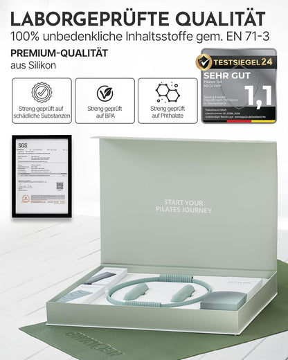 NEOLYMP Pilates Set Für Zuhause – Pilates Ball, Pilates Ring & Gewichte – Komplettes Pilates Zubehör Set – Inkl. Pilates Bänder, 1Kg Hanteln & E-Book – Pilates Essential Kit