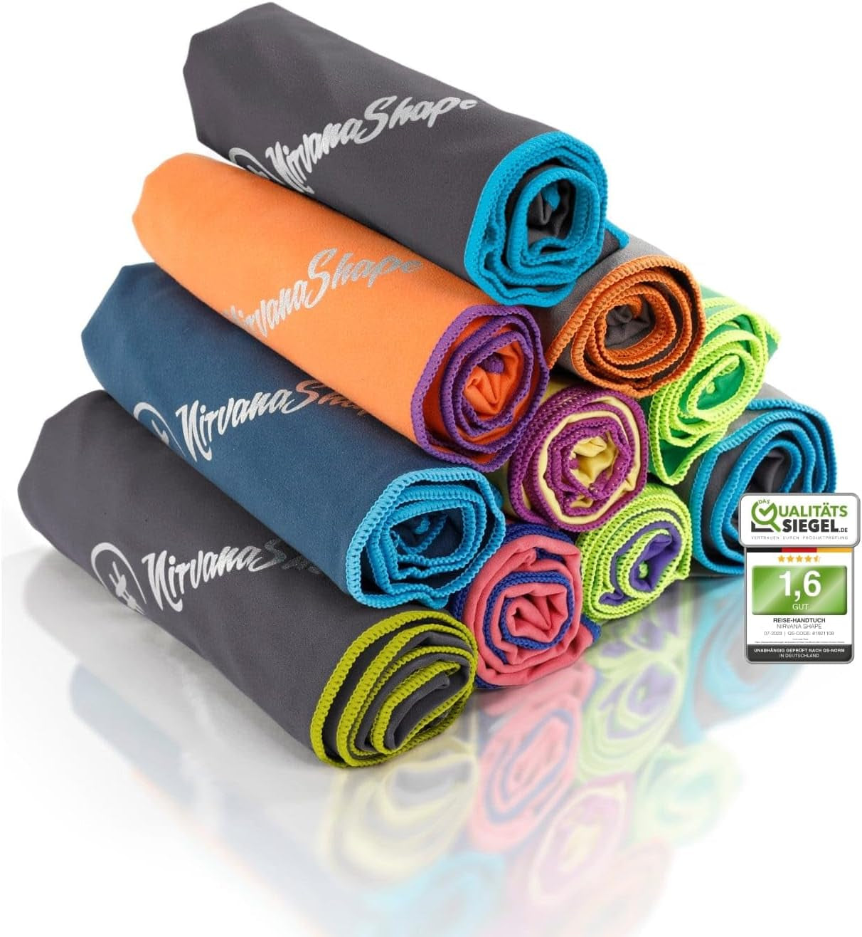 Nirvanashape Mikrofaser Handtuch - Reisehandtuch, Badetuch Für Urlauber in Vielen Farben - Kompakte, Schnelltrocknende Microfaser Handtücher Als Strandtuch, Sporthandtuch - Für Reisen, Camping, Sport