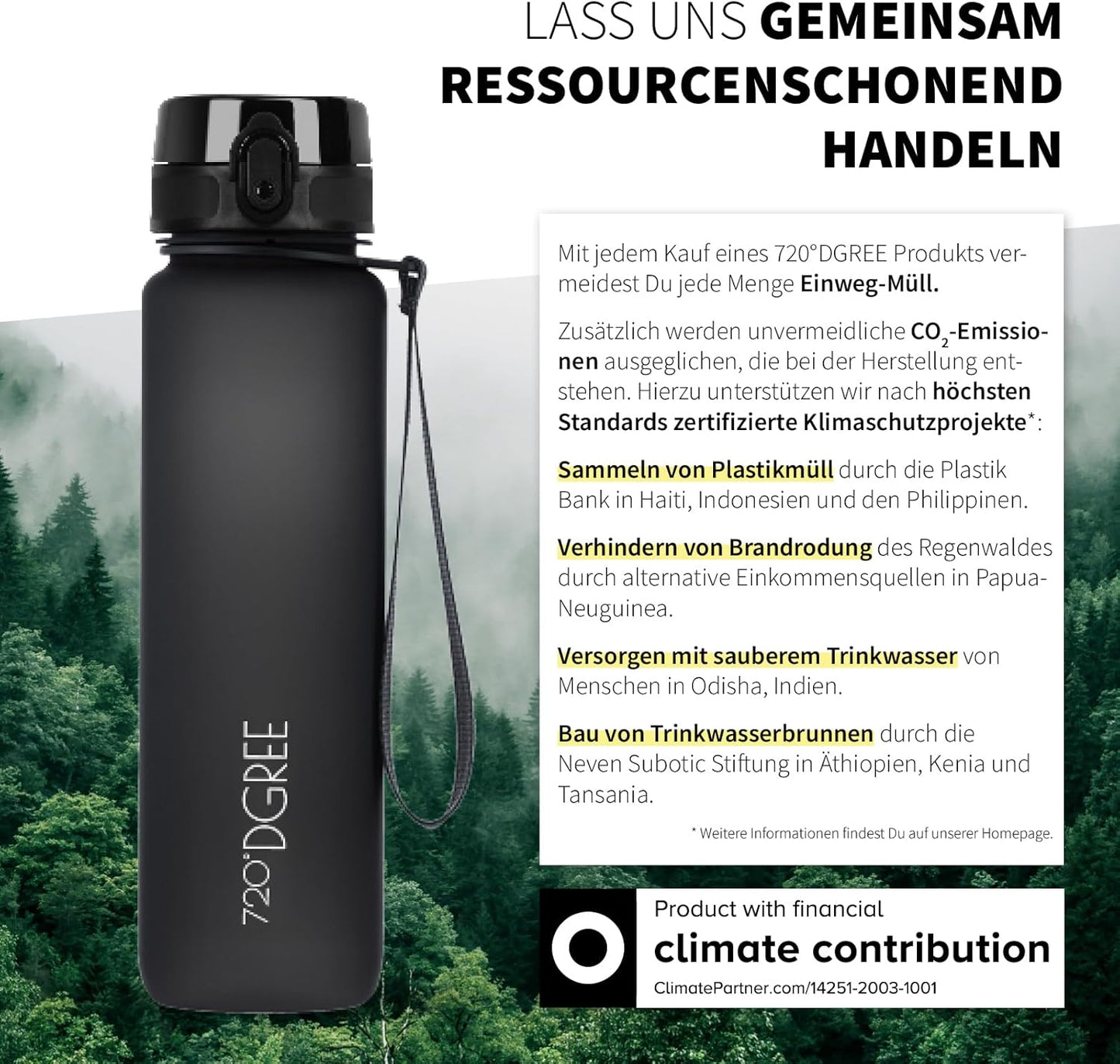 720°DGREE Trinkflasche “Uberbottle“ +Sieb - 350Ml, 500Ml, 650Ml, 1000Ml, 1,5L, 2L - Bpa-Frei - Wasserflasche Für Sport, Schule, Kinder, Fitness, Gym, Fahrrad, Outdoor - Leichte Tritan Sportflasche