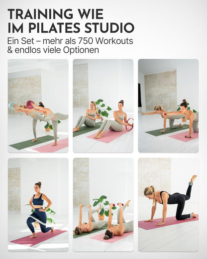 NEOLYMP Pilates Set Für Zuhause – Pilates Ball, Pilates Ring & Gewichte – Komplettes Pilates Zubehör Set – Inkl. Pilates Bänder, 1Kg Hanteln & E-Book – Pilates Essential Kit