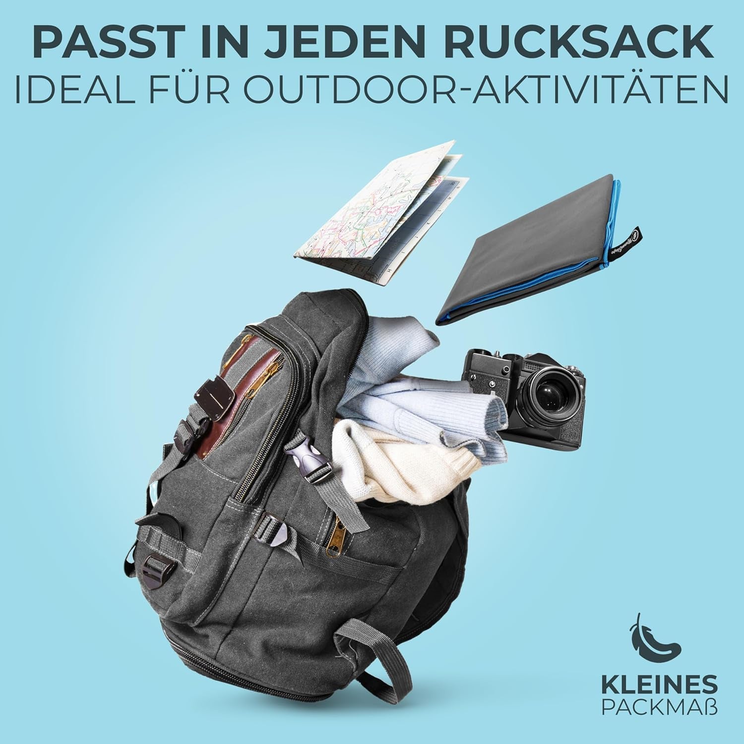 Nirvanashape Mikrofaser Handtuch - Reisehandtuch, Badetuch Für Urlauber in Vielen Farben - Kompakte, Schnelltrocknende Microfaser Handtücher Als Strandtuch, Sporthandtuch - Für Reisen, Camping, Sport