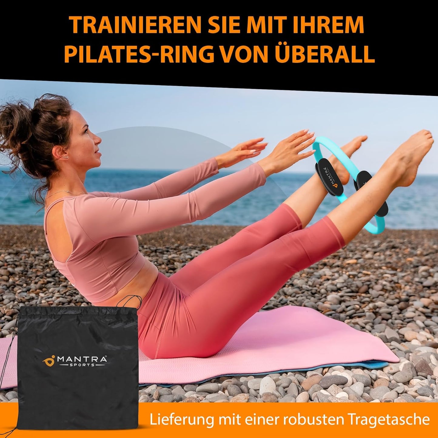 MANTRA SPORTS Pilates Ring Fit Fitness Ring Beckenbodentrainer Für Frau & Männer, Beckenboden Trainingsgerät Für Zuhause, Beinpresse Hüfttrainer Beintrainer Oberschenkeltrainer Sportgeräte Zuhause