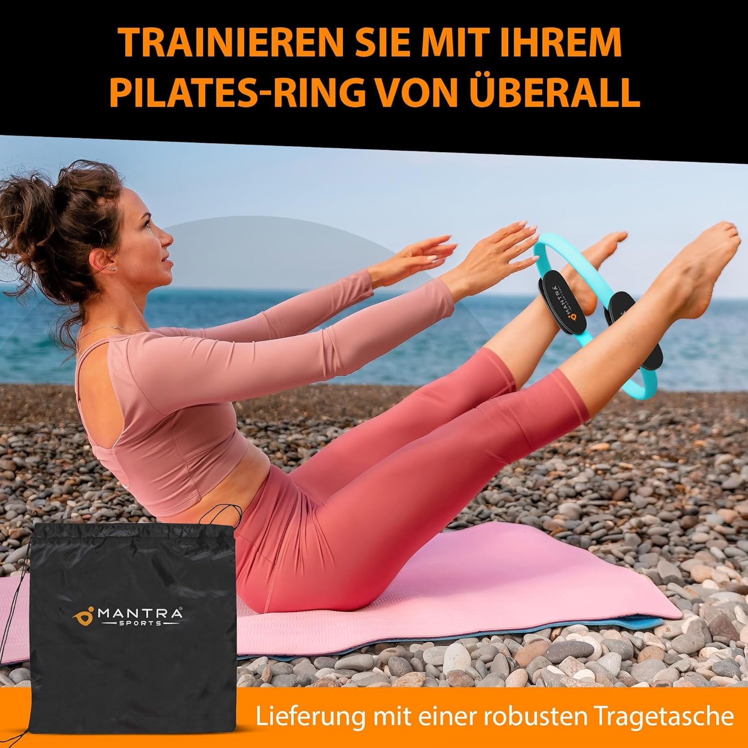 MANTRA SPORTS Pilates Ring Fit Fitness Ring Beckenbodentrainer Für Frau & Männer, Beckenboden Trainingsgerät Für Zuhause, Beinpresse Hüfttrainer Beintrainer Oberschenkeltrainer Sportgeräte Zuhause